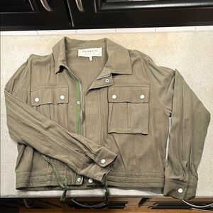 Promesa Khaki Utility Jacket with Button Accents